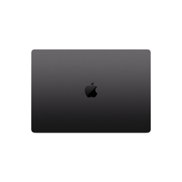 back view of a space black pre-owned MacBook Pro 16-inch M3