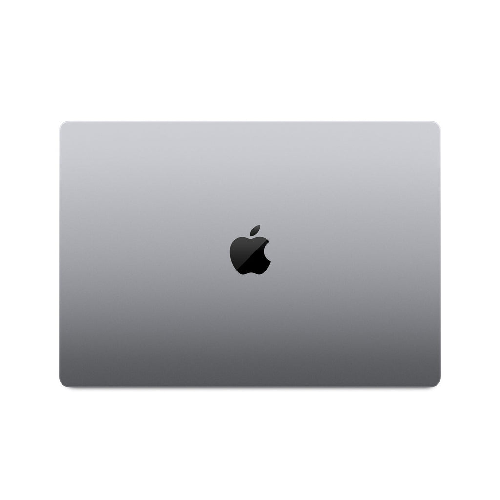 top view of a space grey pre-owned MacBook Pro 16-inch M2