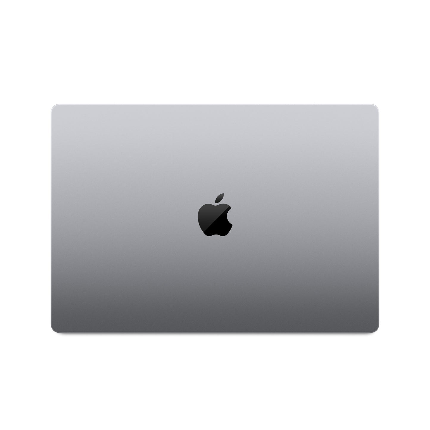 top view of a space grey pre-owned MacBook Pro 16-inch M2