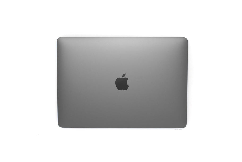 back view of a space grey pre-owned MacBook Pro M1 2020
