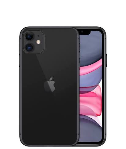 Back view of a black pre-owned iPhone 11