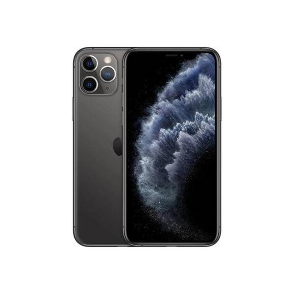 Back view of a black green pre-owned iPhone 11 Pro