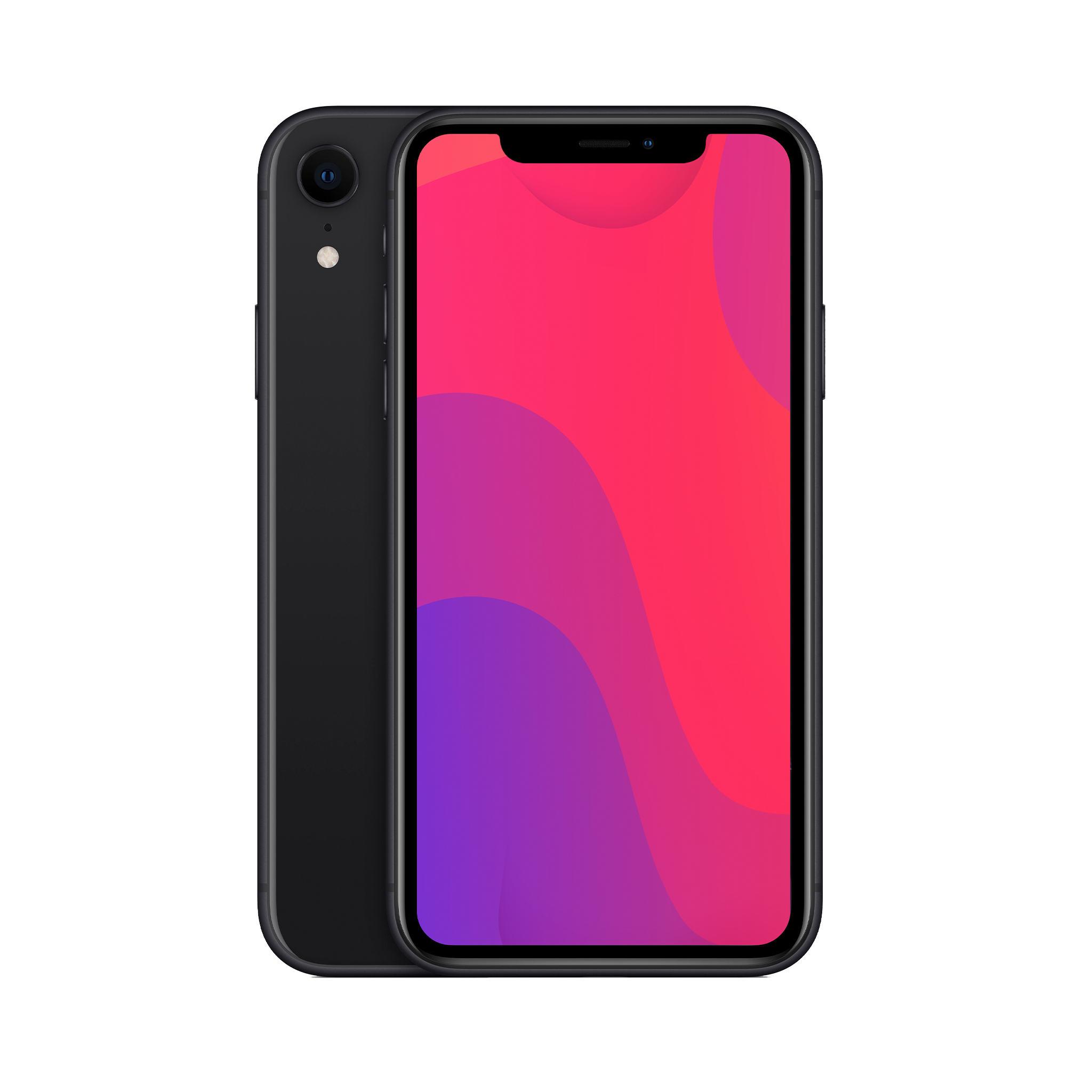 Back view of a black pre-owned iPhone XR