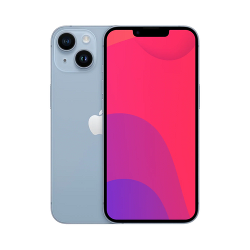 Back view of a blue colour pre-owned iPhone 14 128GB
