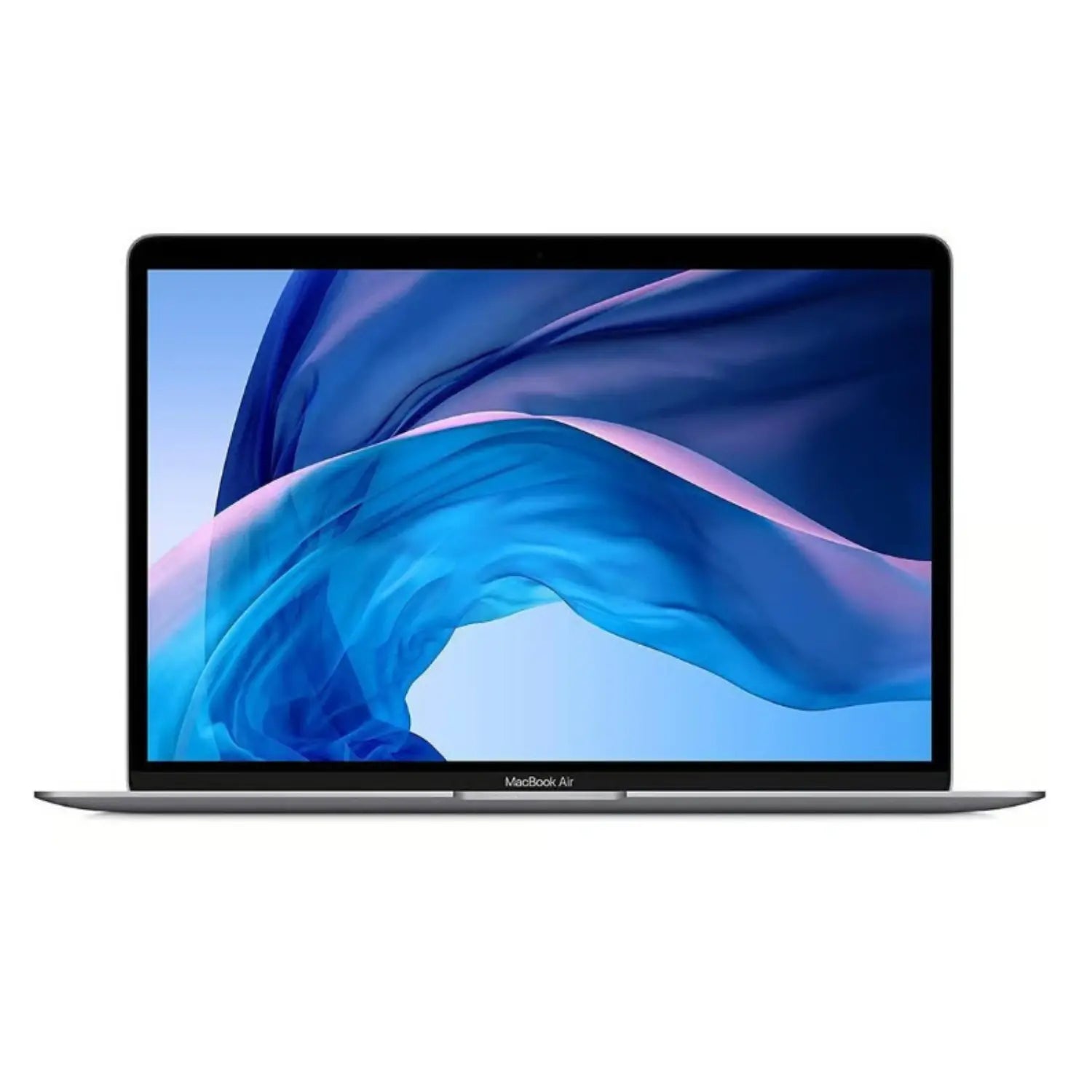 Front view of a silver pre-owned MacBook Air 2019