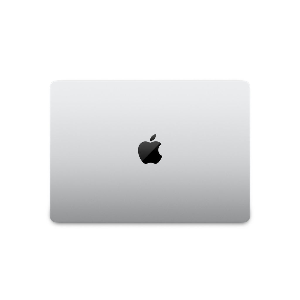 back view of a space grey pre-owned MacBook Pro 14-inch M2