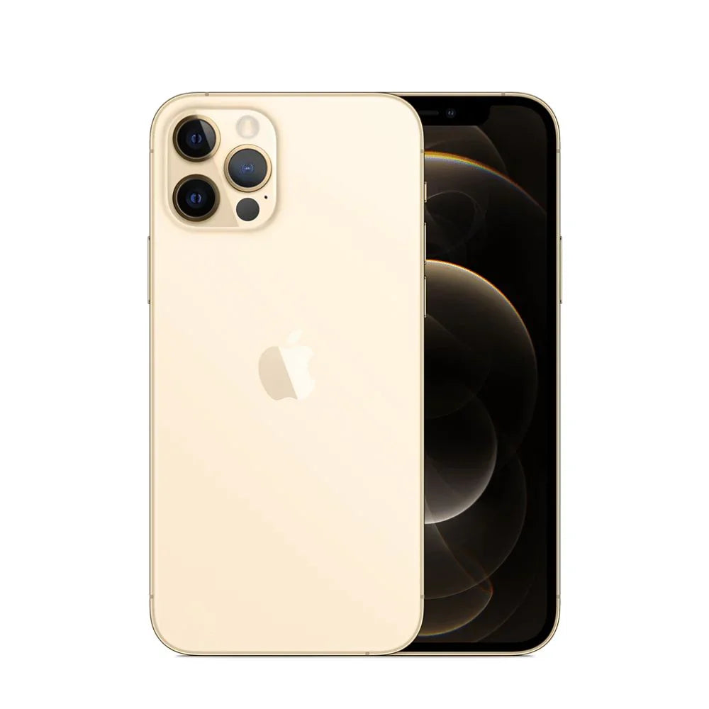 Back view of a gold pre-owned iPhone 12 Pro Max