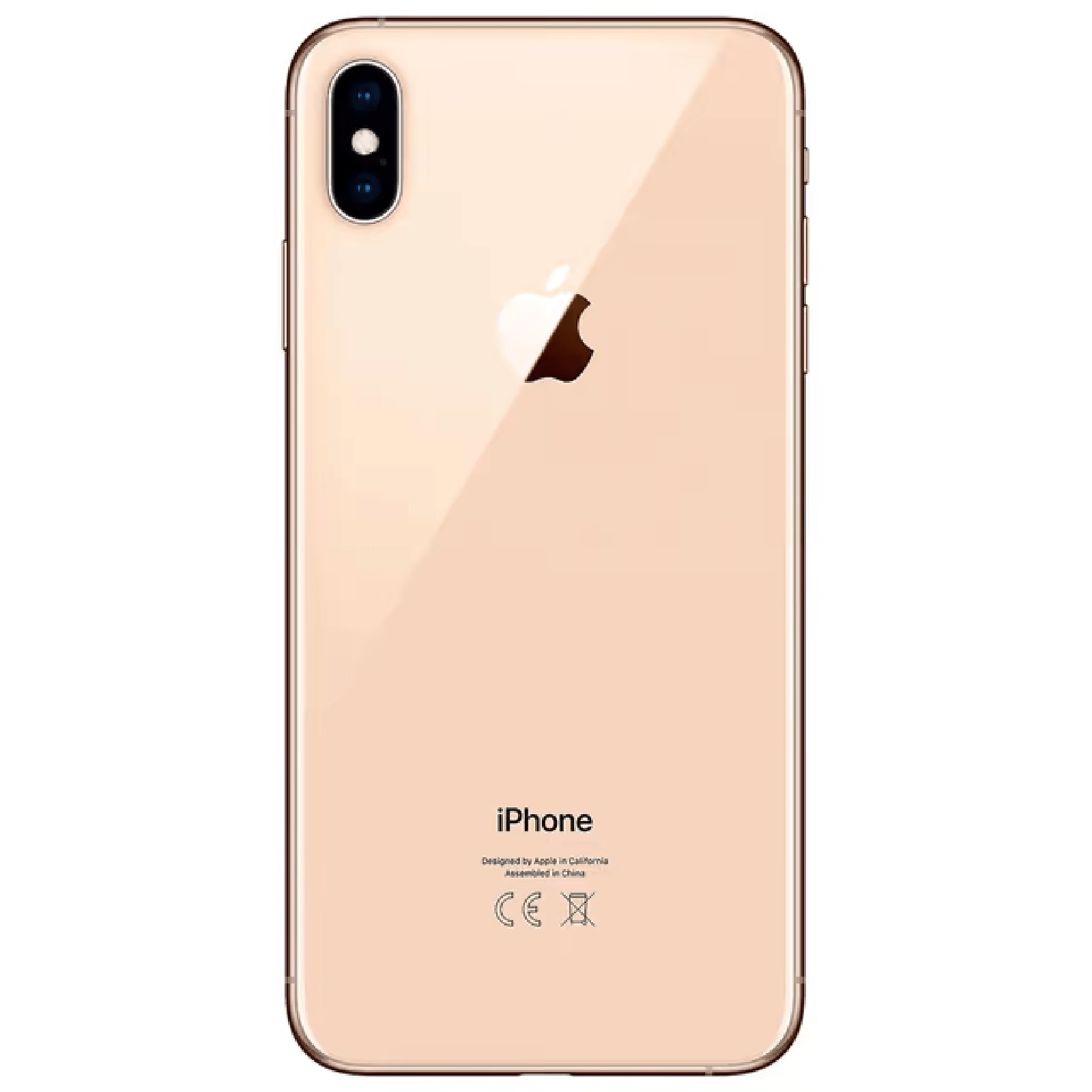 Back view of a white pre-owned iPhone XS