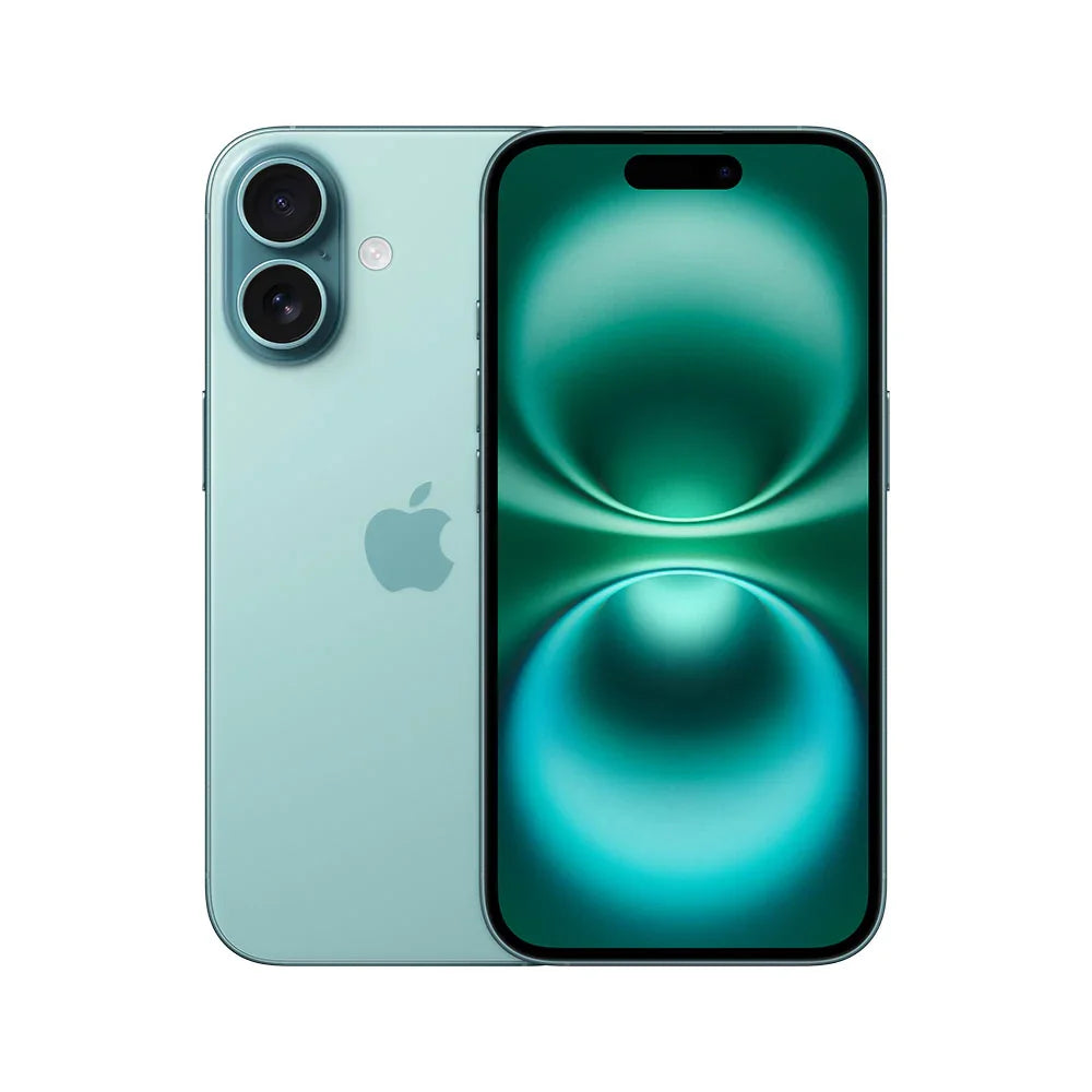 Back view of a green pre-owned iPhone 16