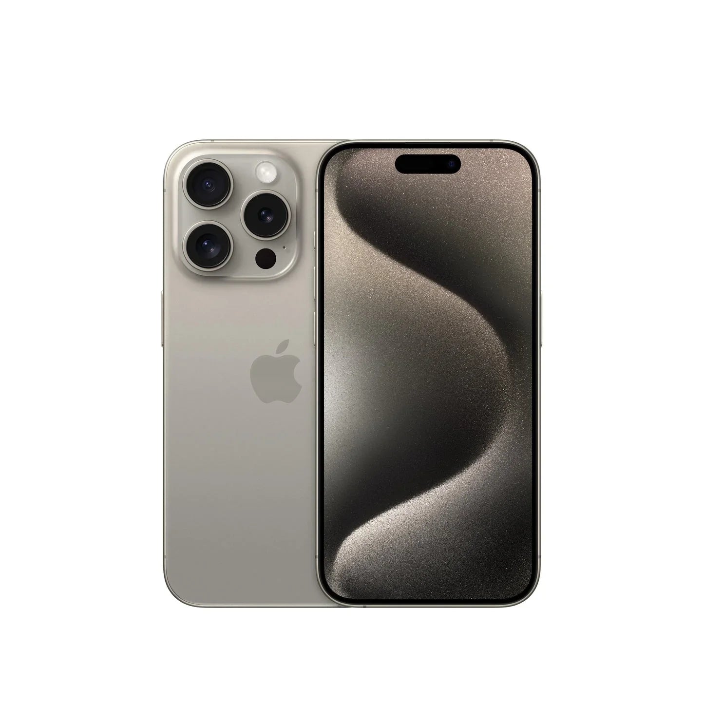 Back view of a grey pre-owned iPhone 15 Pro 256GB