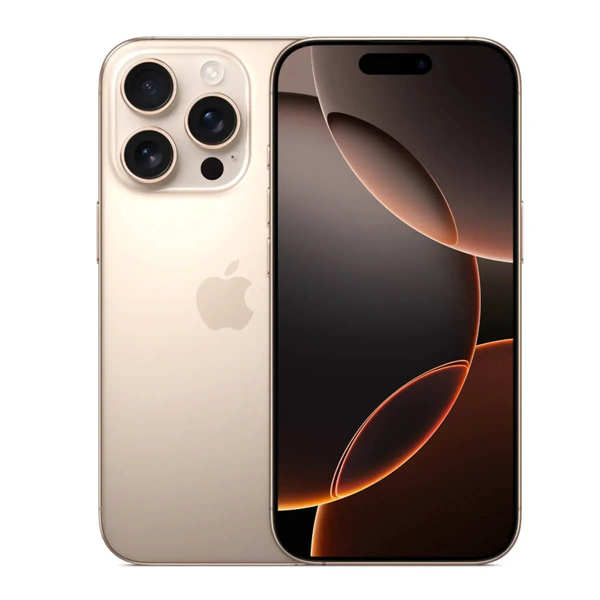 Back view of a natural titanium pre-owned iPhone 16 Pro Max 256GB