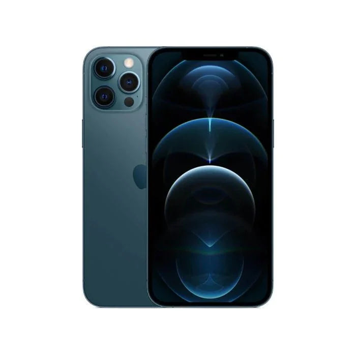 Back view of a Navy Blue pre-owned iPhone 12 Pro