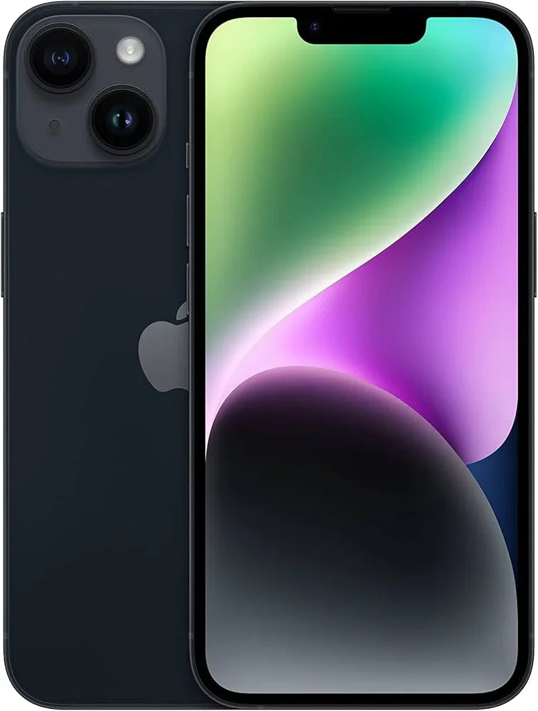 Back view of a navy colour pre-owned iPhone 14 128GB