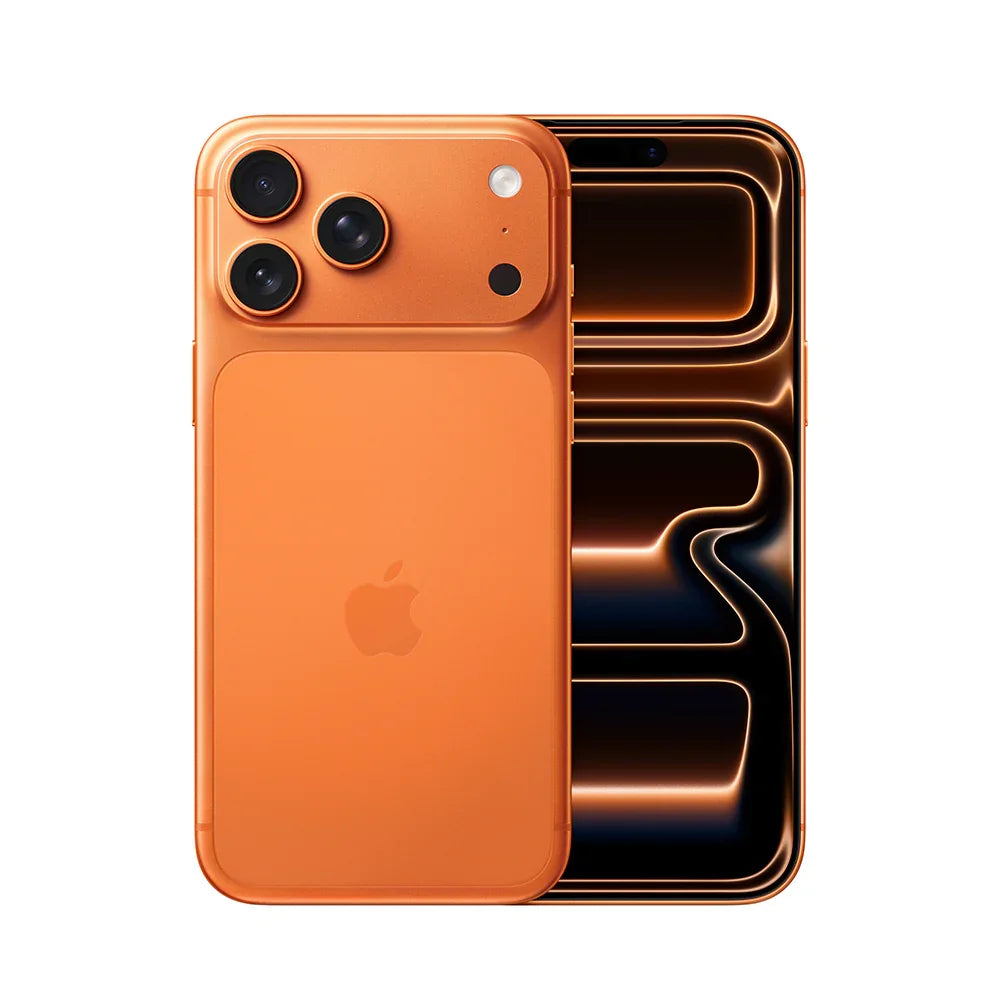 Back view of a orange pre-owned iPhone 17 Pro Max