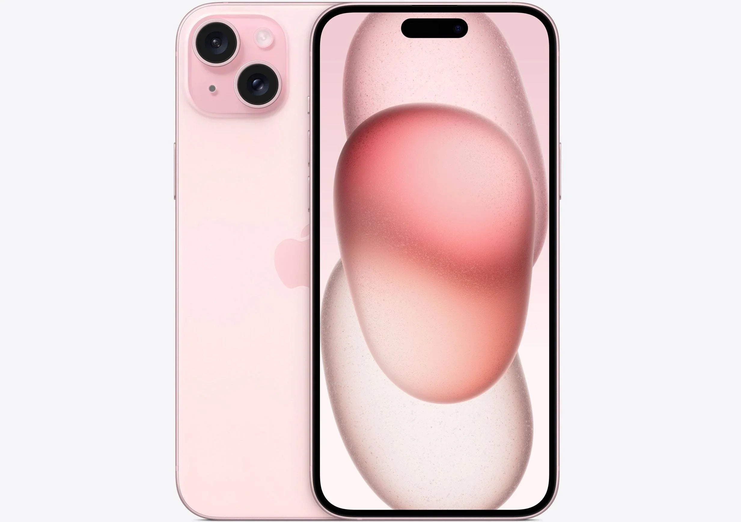 Back view of a pink pre-owned iPhone 15 128GB