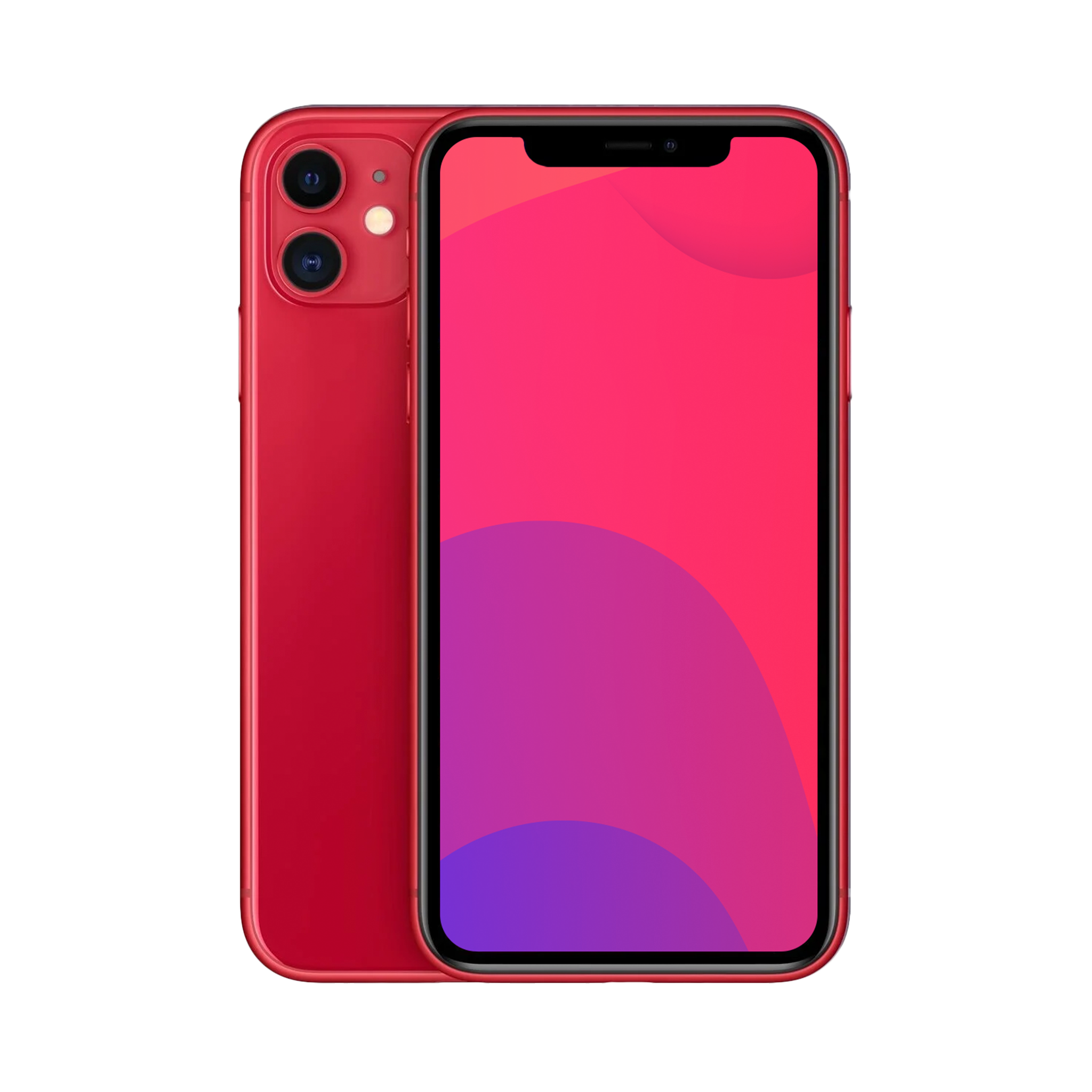 Back view of a red pre-owned iPhone 11