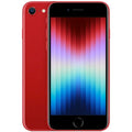 Back view of a red pre-owned iPhone SE 2022