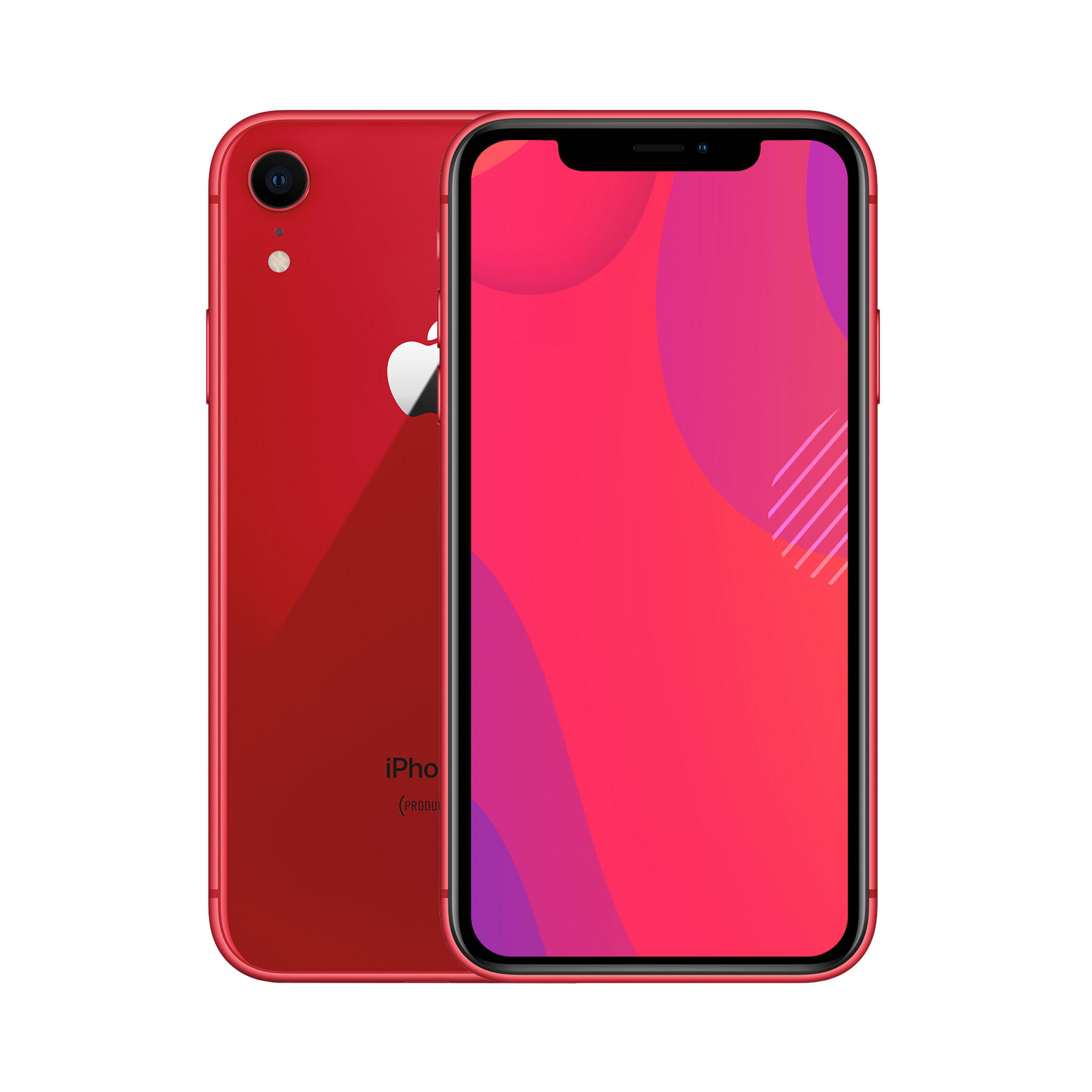 Back view of a red pre-owned iPhone XR