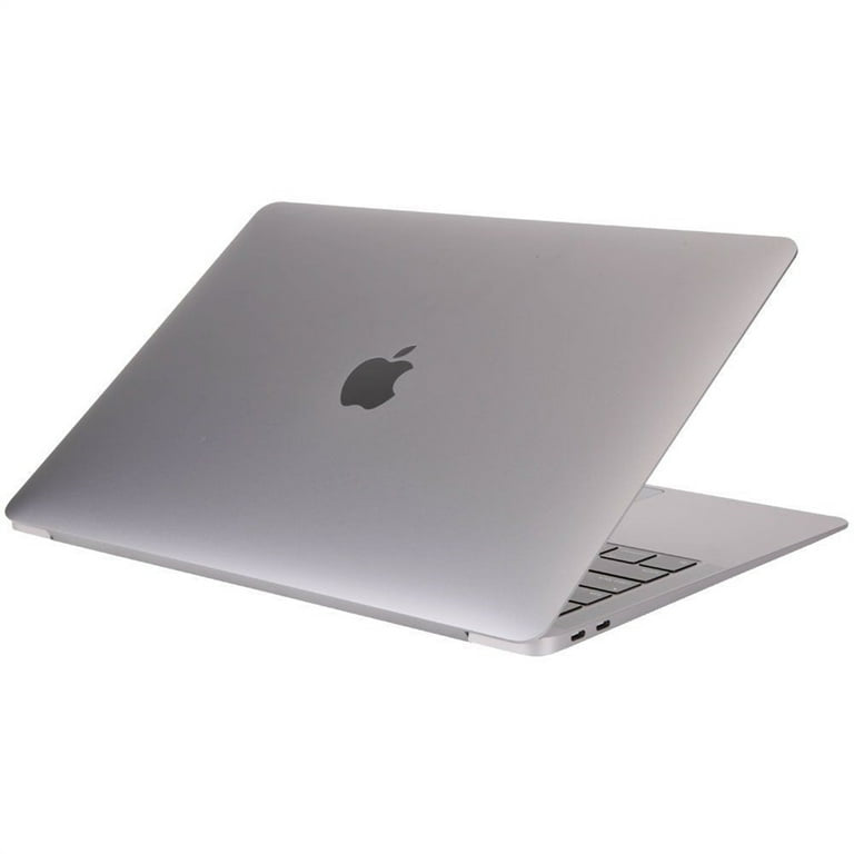 Side Back view of a silver pre-owned MacBook Air 2018