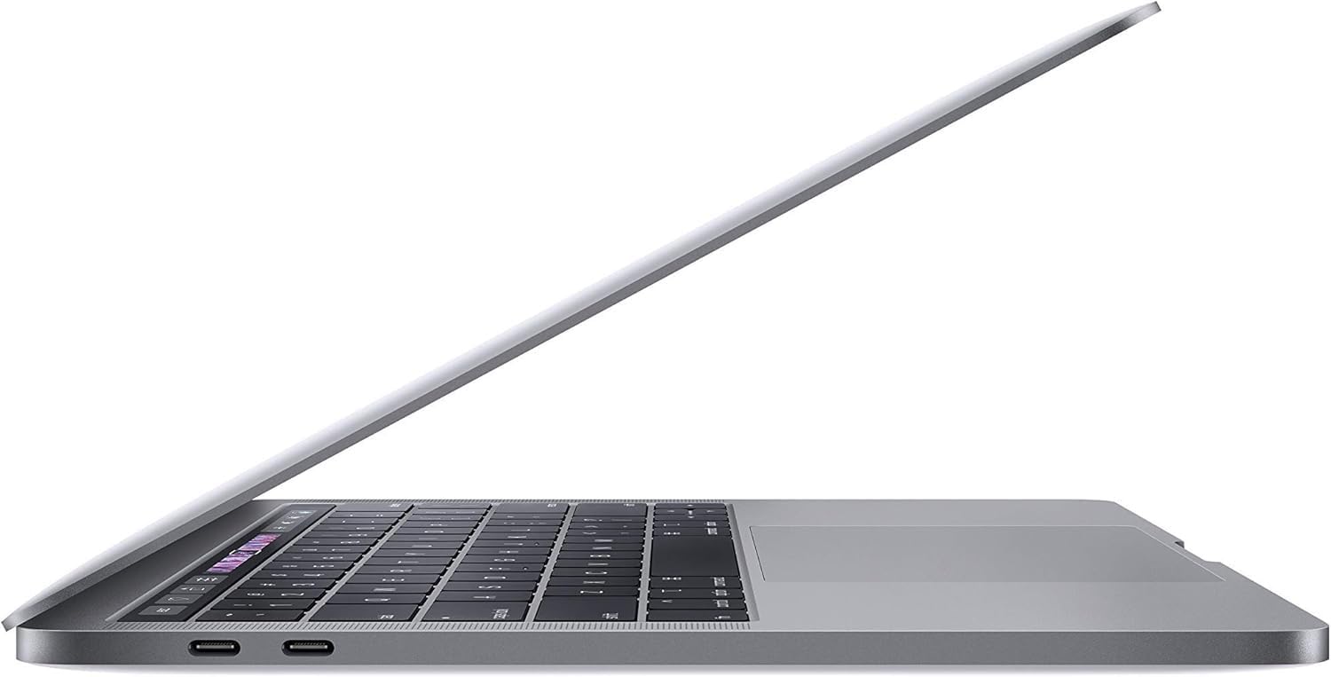 side view of a space grey pre-owned MacBook Pro 2019 13-inch