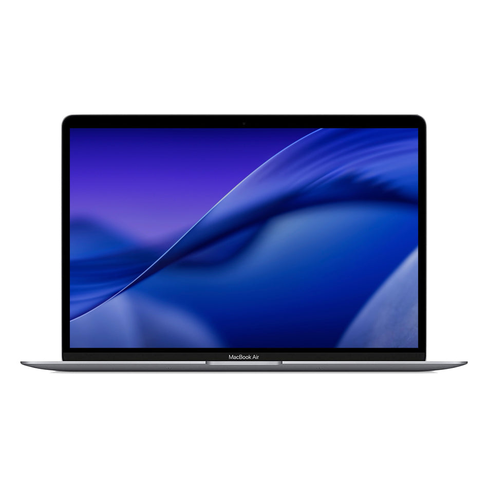 Front view of a silver pre-owned MacBook Air 2020 Intel