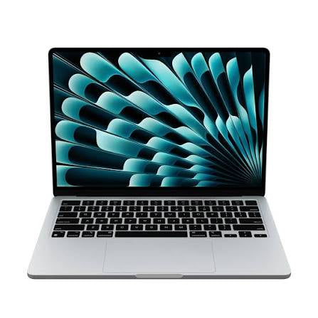 Front view of a silver pre-owned MacBook Air M3 2024