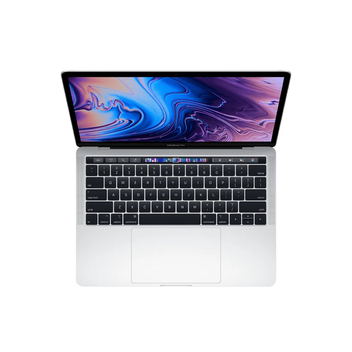 top view of a silver pre-owned MacBook Pro 2018 13-inch