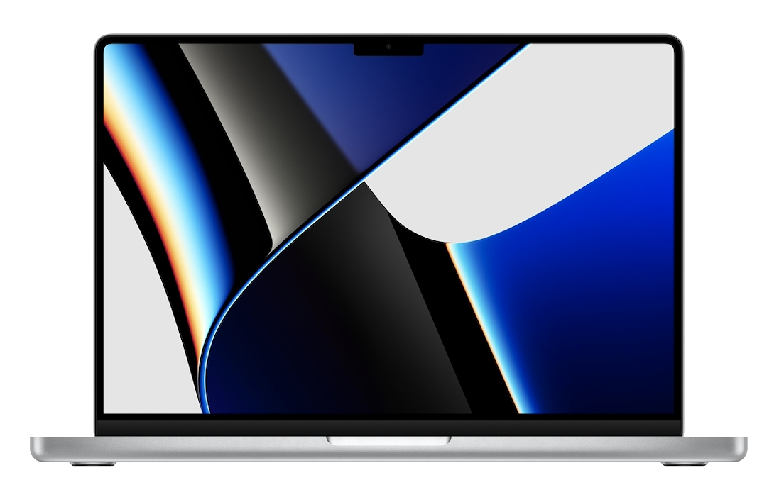 front view of a space grey pre-owned MacBook Pro 14-inch M1 Pro