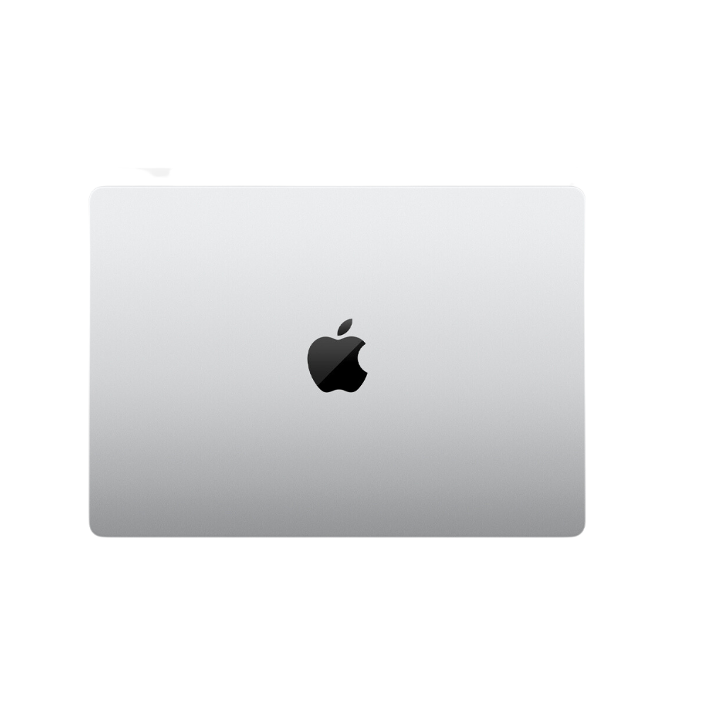 back view of a space grey pre-owned MacBook Pro 14-inch M3