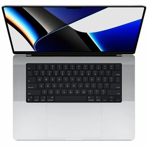top view of a space grey pre-owned MacBook Pro 16-inch M2