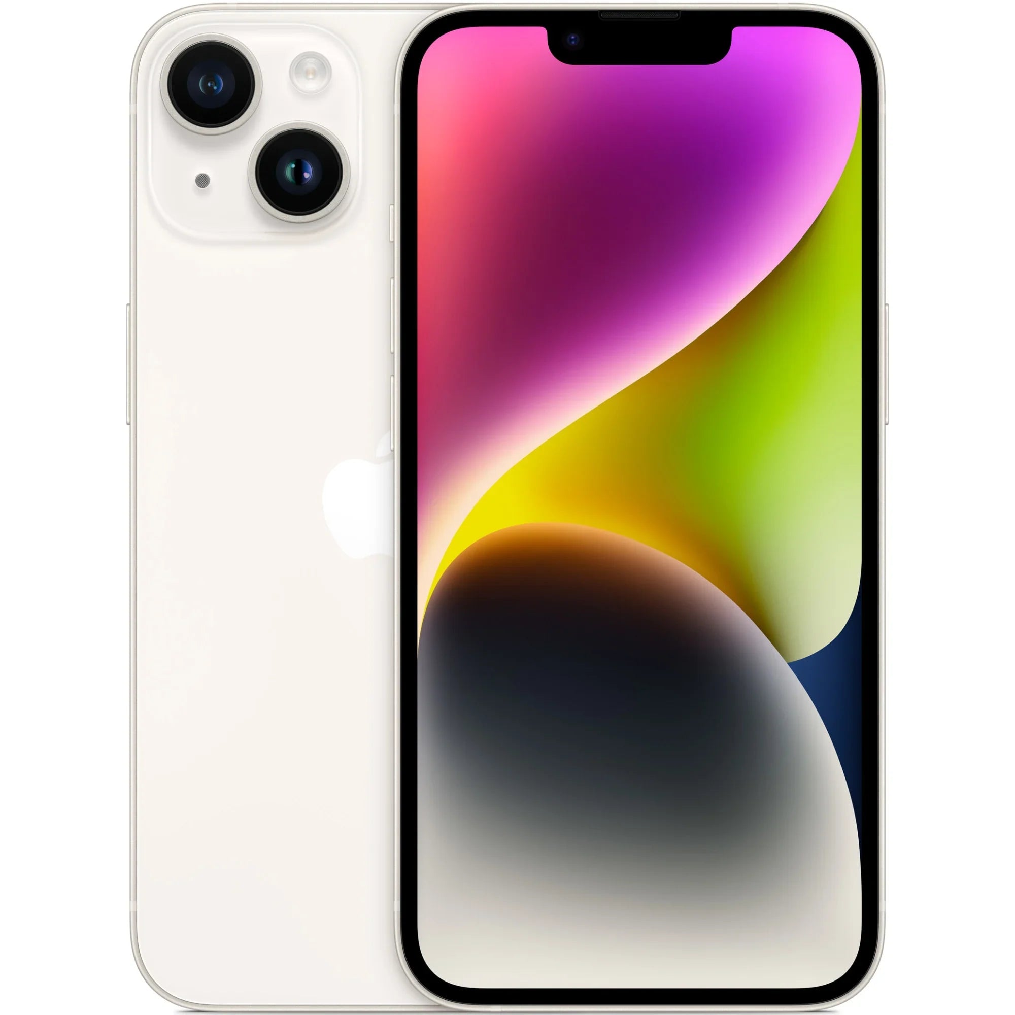 Back view of a white colour pre-owned iPhone 14 128GB