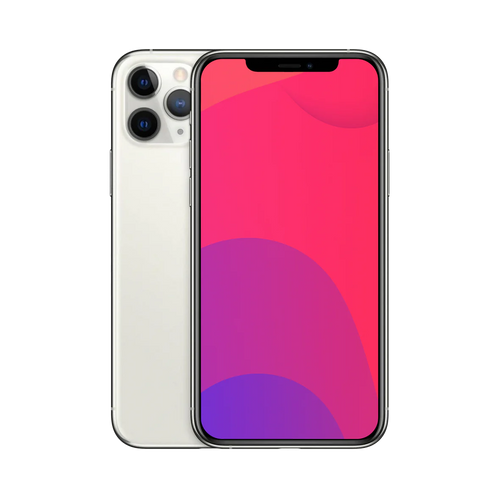 Back view of a white pre-owned iPhone 11 Pro