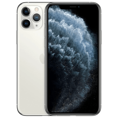 Back view of a white pre-owned iPhone 11 Pro Max