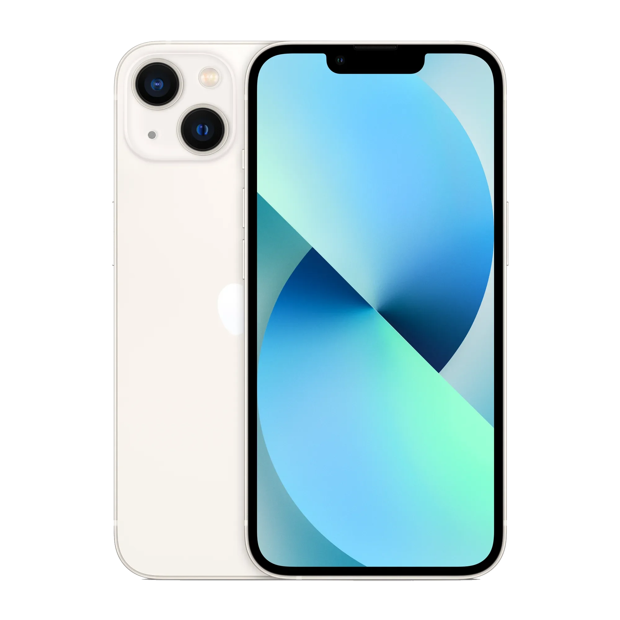 Back view of a white pre-owned iPhone 13 128GB