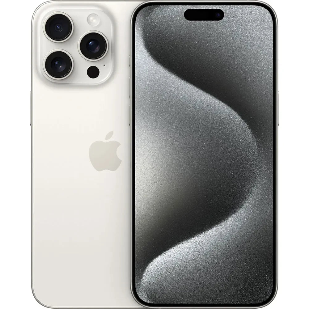 Back view of a white pre-owned iPhone 14 Pro Max 256GB