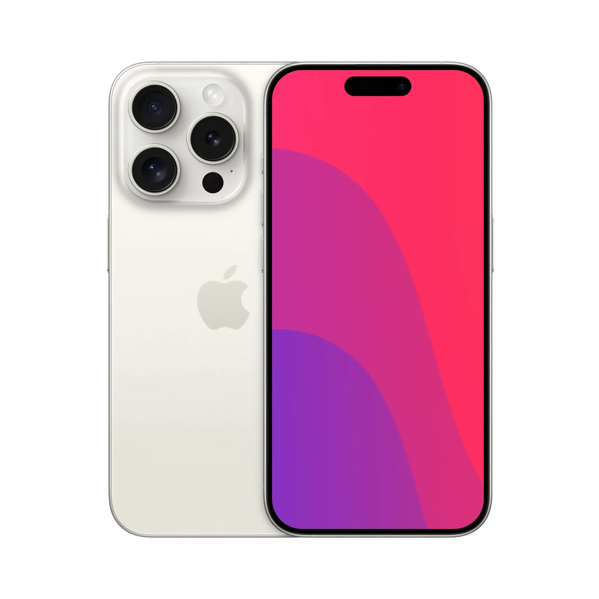Back view of a white pre-owned iPhone 15 Pro 256GB