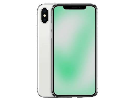 Back view of a white pre-owned iPhone X