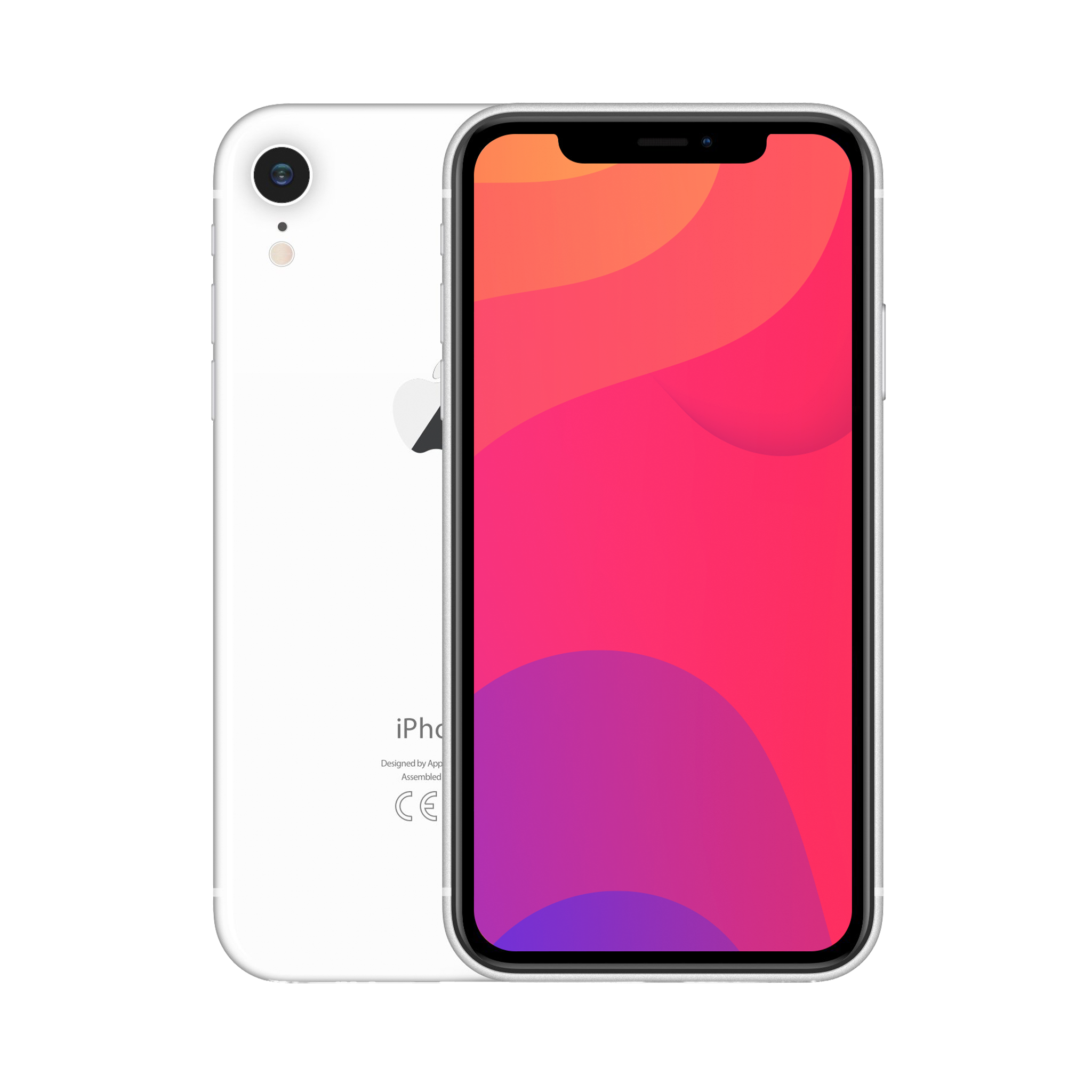 Back view of a white pre-owned iPhone XR