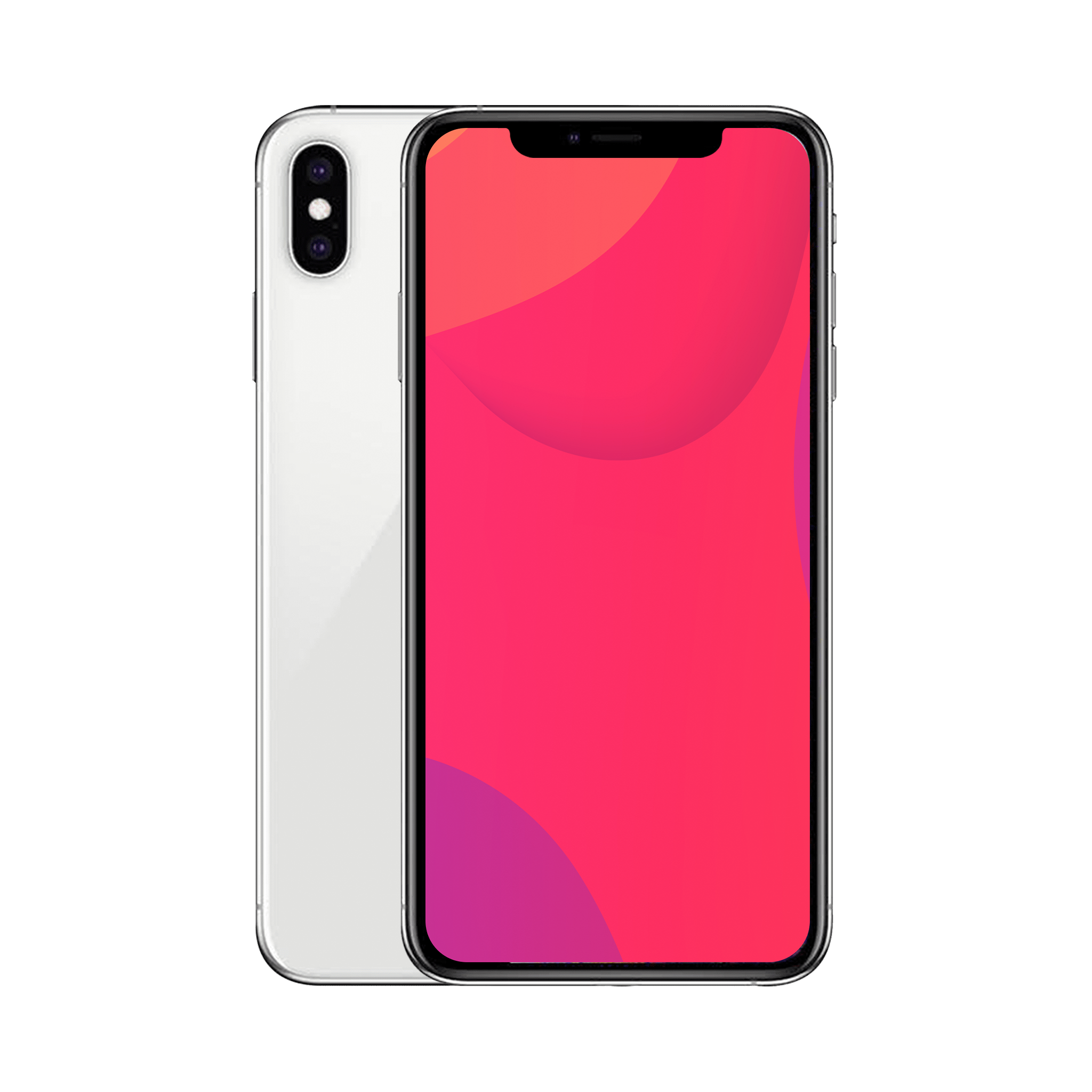 Back view of a white pre-owned iPhone XS