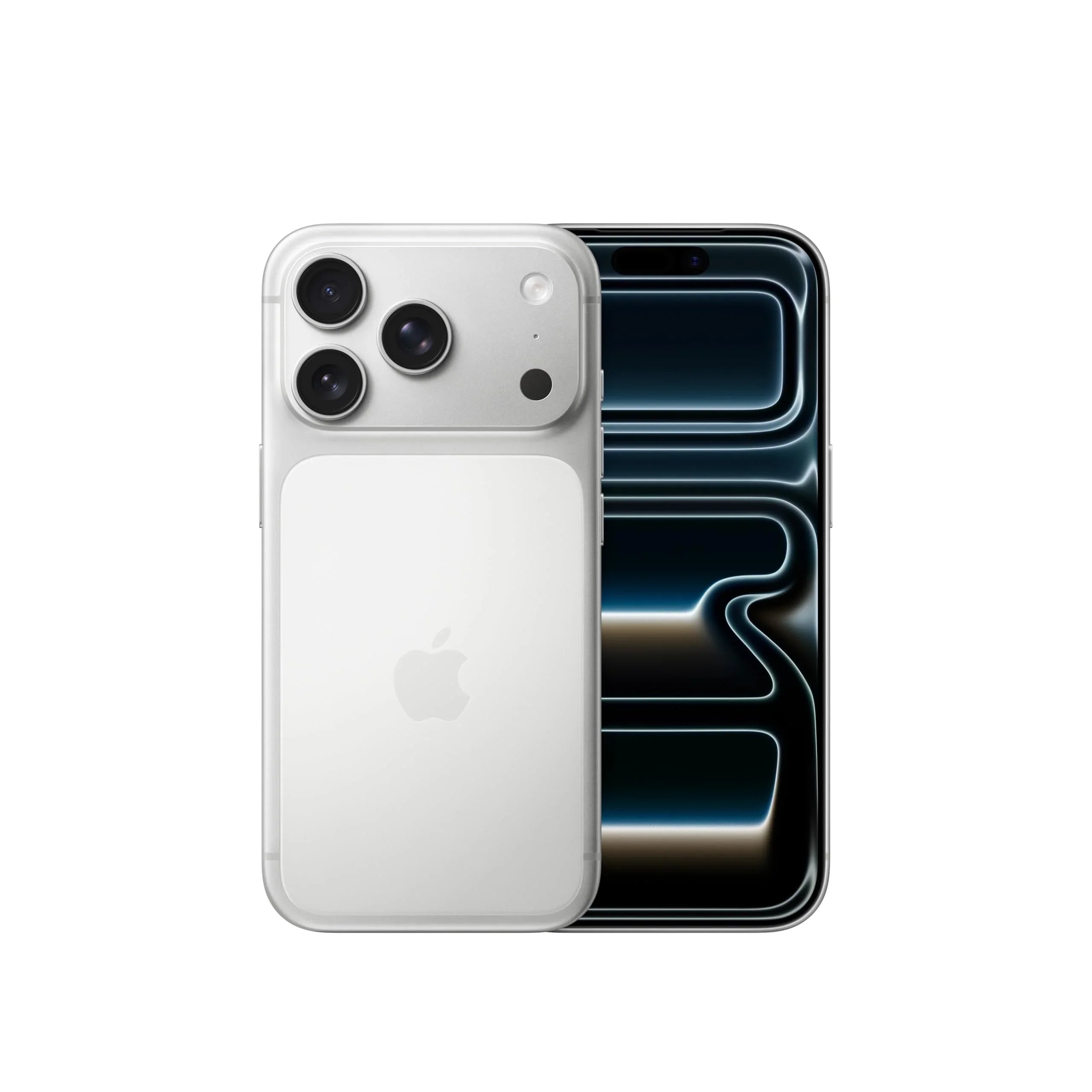 Back view of a white pre-owned iPhone 17 Pro